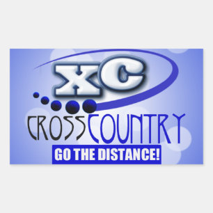 XC CROSS COUNTRY GO THE DISTANCE RECTANGULAR STICKER