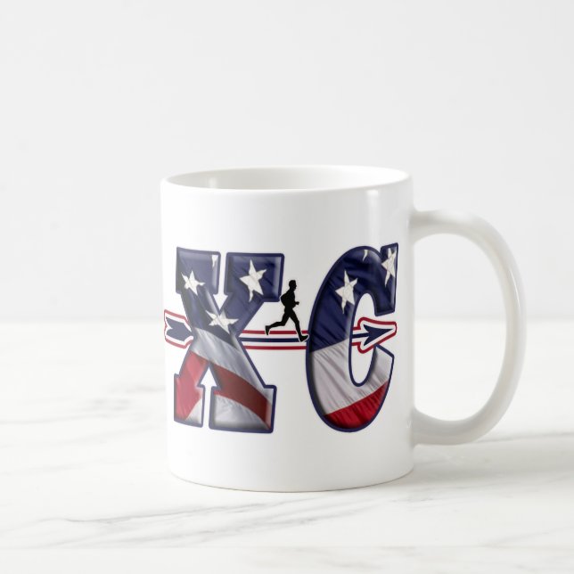 XC CROSS COUNTRY PATRIOTIC USA FLAG COFFEE MUG (Right)