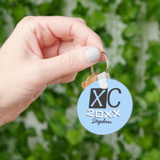 XC Cross Country Running Personalised Keychain (Hand)