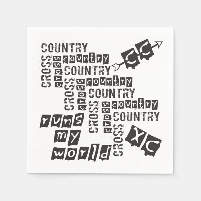 XC Cross Country Runs Paper Napkins (Front)