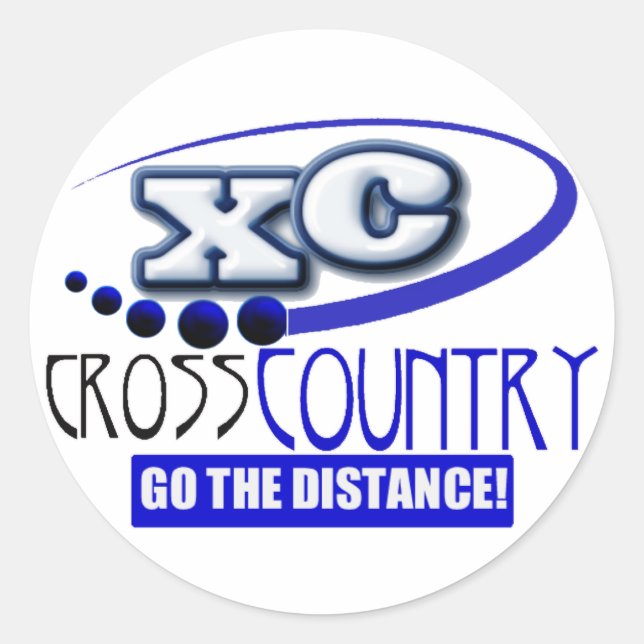 XC MOTTO - Go the Distance - CROSS COUNTRY Classic Round Sticker (Front)