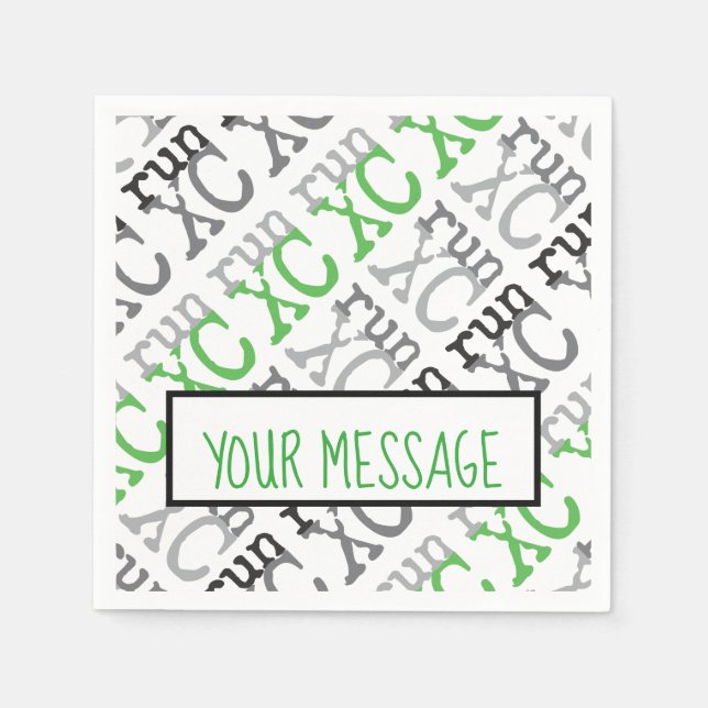 XC Run - Cross Country Running Paper Napkins (Front)