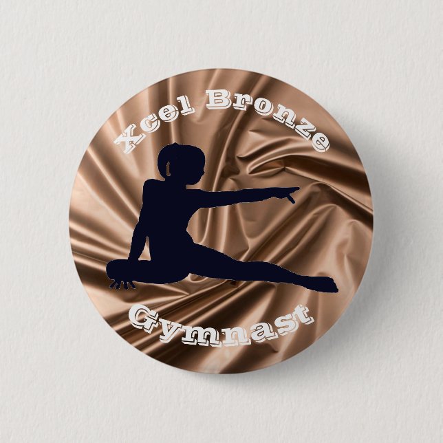 Xcel Bronze Gymnast - Girls Gymnastics Button (Front)