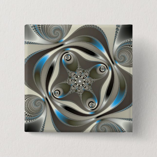 xChrome - Fractal 15 Cm Square Badge (Front)