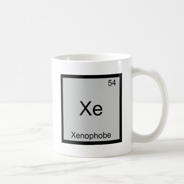 Xe - Xenophobe Funny Chemistry Element Symbol Tee Coffee Mug (Right)