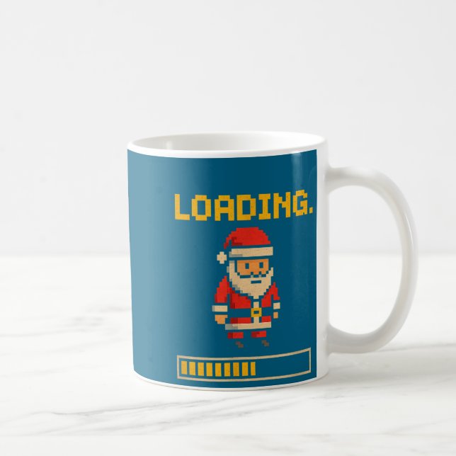 Xel Santa Loading Retro Christmas Gamer Shirt  Coffee Mug (Right)