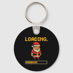 Xel Santa Loading Retro Christmas Gamer Shirt Key Ring