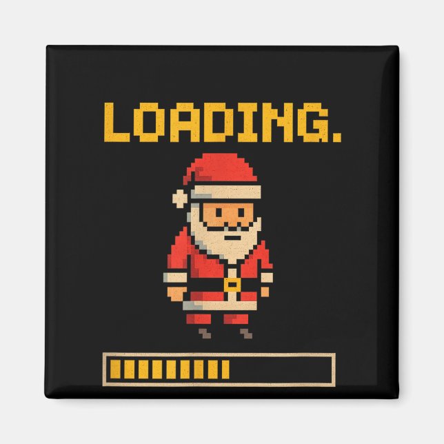 Xel Santa Loading Retro Christmas Gamer Shirt  Magnet (Front)