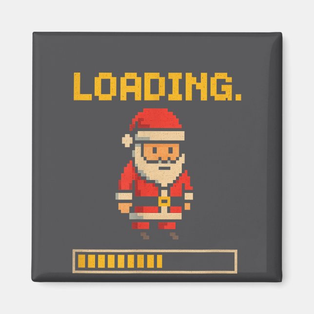 Xel Santa Loading Retro Christmas Gamer Shirt  Magnet (Front)