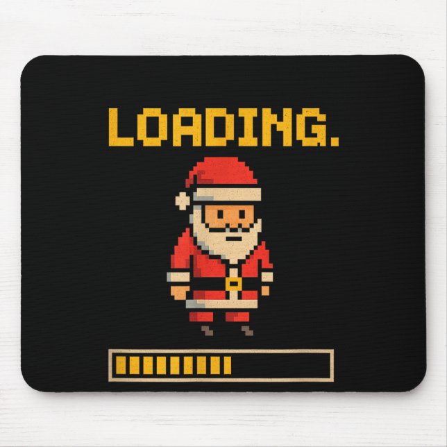 Xel Santa Loading Retro Christmas Gamer Shirt  Mouse Pad (Front)