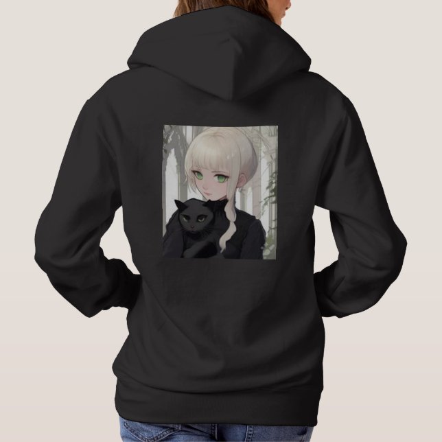 Xen Black Cat Hoodie (Back)