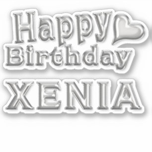 Xenia Happy Birthday silver sticker