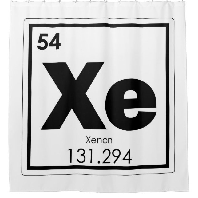 Xenon chemical element symbol chemistry formula ge shower curtain (Front)