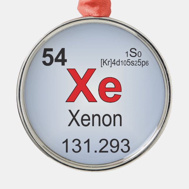 Xenon Individual Element of the Periodic Table Metal Ornament (Front)