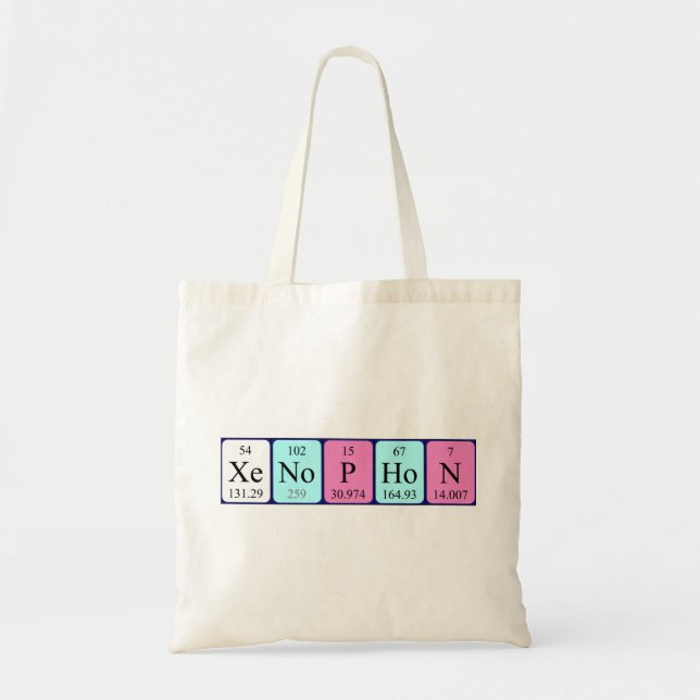 Xenophon periodic table name tote bag (Front)