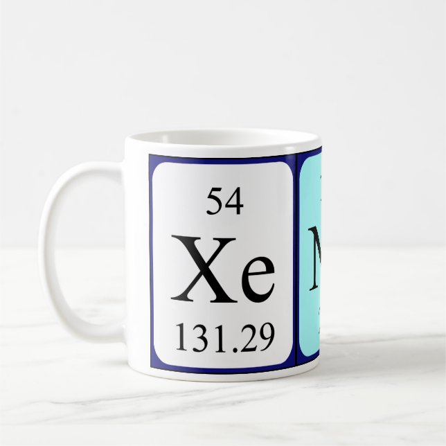 Xenos periodic table name mug (Left)