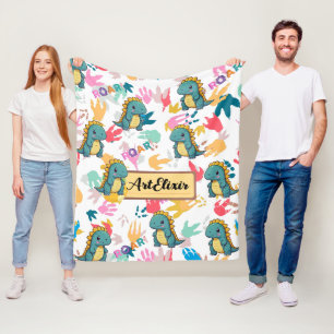 Xenotarsosaurus Dinosaur Baby Kawaii  Fleece Blanket