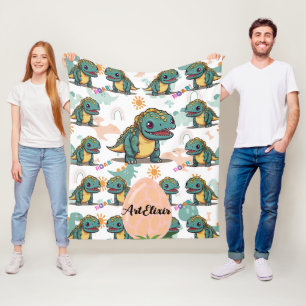 Xenotarsosaurus dinosaur Cute Kawaii Fleece Blanket