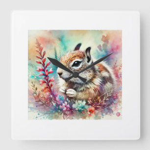 Xerus in the Light of Nature 080824AREF145 - Water Square Wall Clock