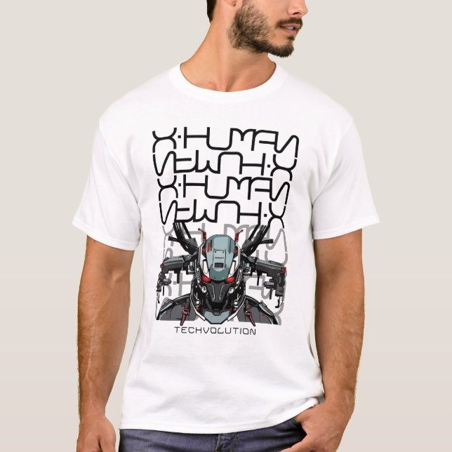 XHUMAN Techvolution Mecha Soldier Head T-Shirt (Front)