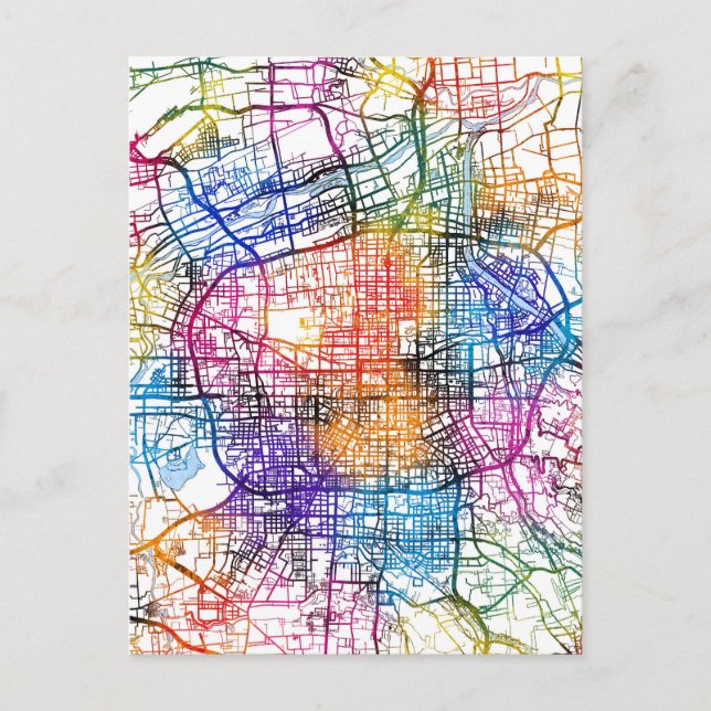 Xi'An China City Map Postcard (Front)