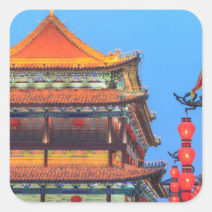 Xi'An City Wall Building Square Sticker