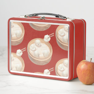 Xiao Long Bao Cute Illustration Metal Lunch Box