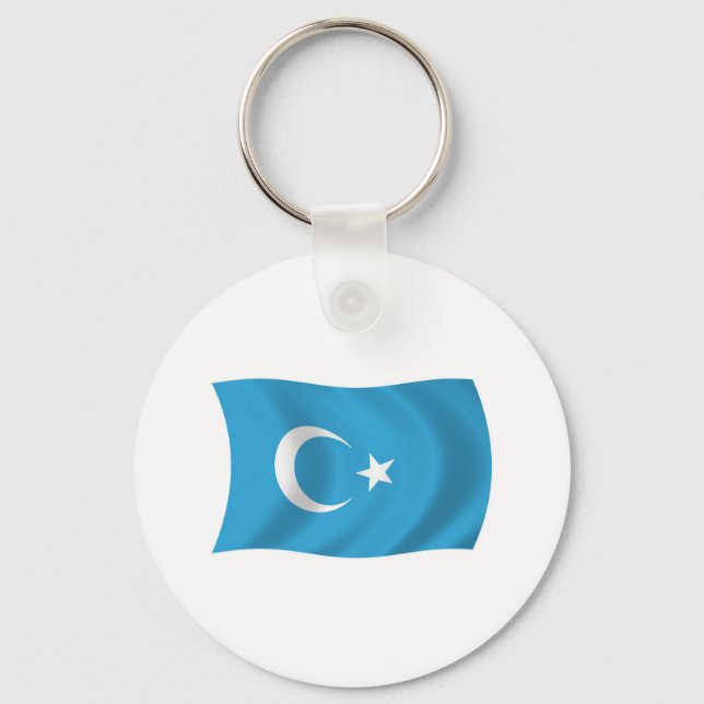 Xinjianj Uigur Flag Keychain (Front)