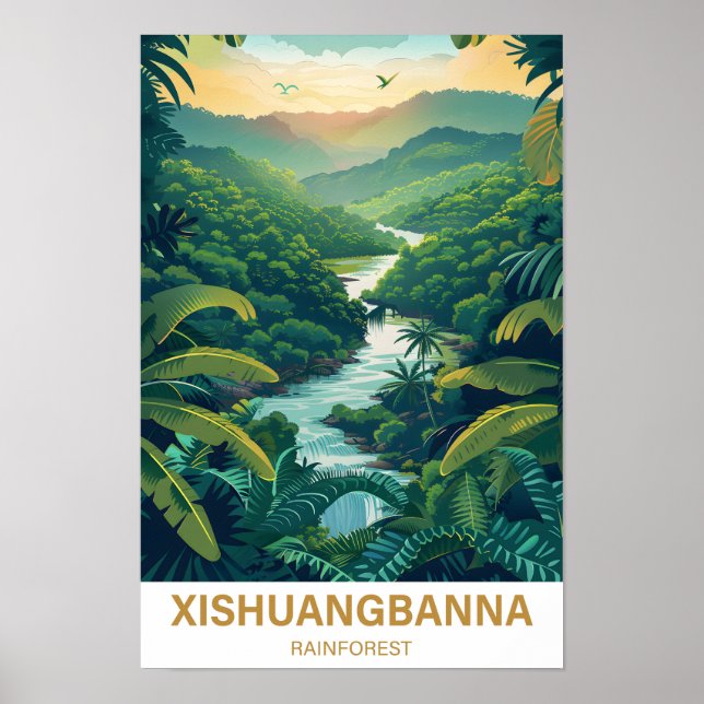 Xishuangbanna Rainforest Yunan Tiongkok Travel Poster (Front)