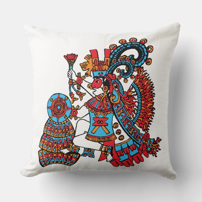 Xiuhtecuhtli – Lord Of The Turquoise God Of Fire Cushion (Front)