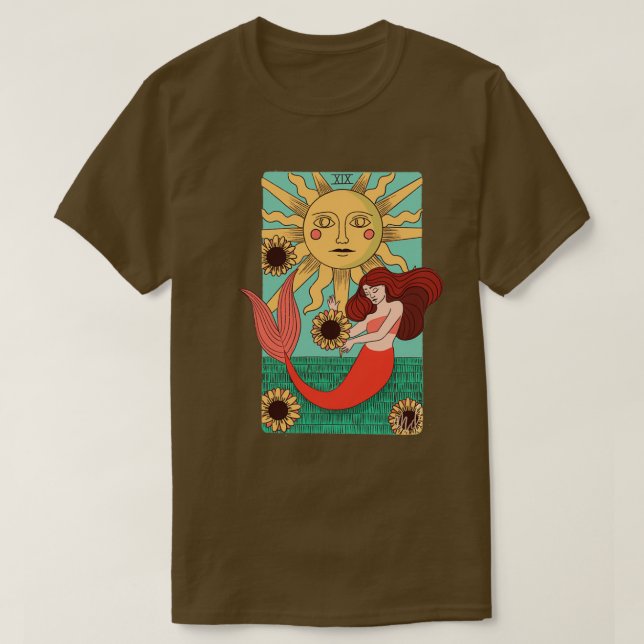 XIX Sun Tarot Card Mermaid T-Shirt (Design Front)