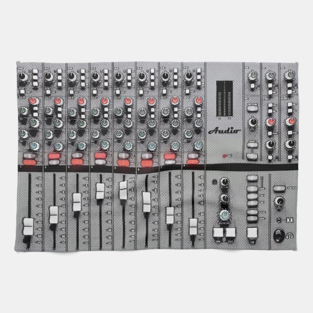 XL Studio Gear Dust Cover: Audio Mixer Design Tea Towel (Horizontal)