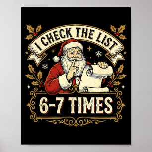 Xmas 67 Six Seven Meme Santa 67 I Check The List 6 Poster