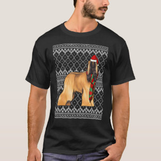 Xmas Afghan Hound Santa Claus Hat Ugly Christmas T-Shirt