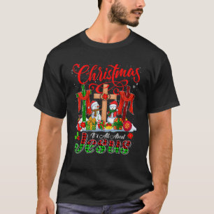 Xmas All About Jesus Three Plaid Christian Crosse T-Shirt