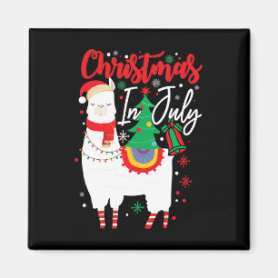 Xmas Alpaca Llama - Christmas In July  Magnet