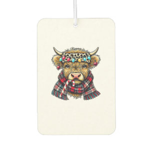 xmas amazing highland cow christmas light _1 car air freshener