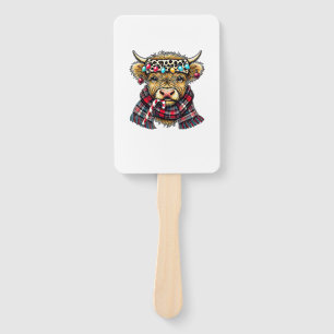 xmas amazing highland cow christmas light _1 hand fan