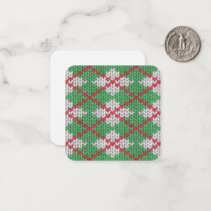 XMAS ARGYLE KNIT 2.5x2.5 Flat Note Card 