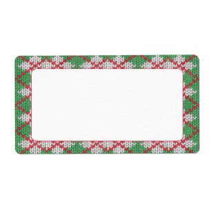 XMAS ARGYLE KNIT 2"x3.75" Labels