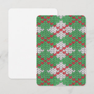 XMAS ARGYLE KNIT 3.5x5 Flat Card / Vertical