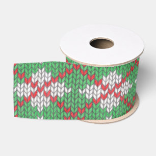 XMAS ARGYLE KNIT 3" Wide Grosgrain Ribbon