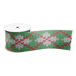 XMAS ARGYLE KNIT 3" Wide Satin Ribbon