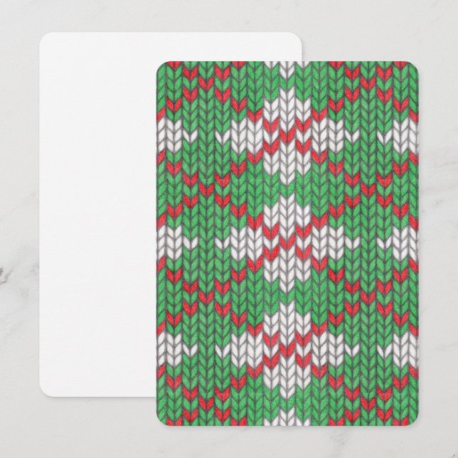 XMAS ARGYLE KNIT 4.5x6.25 Flat Card / Vertical (Front/Back)