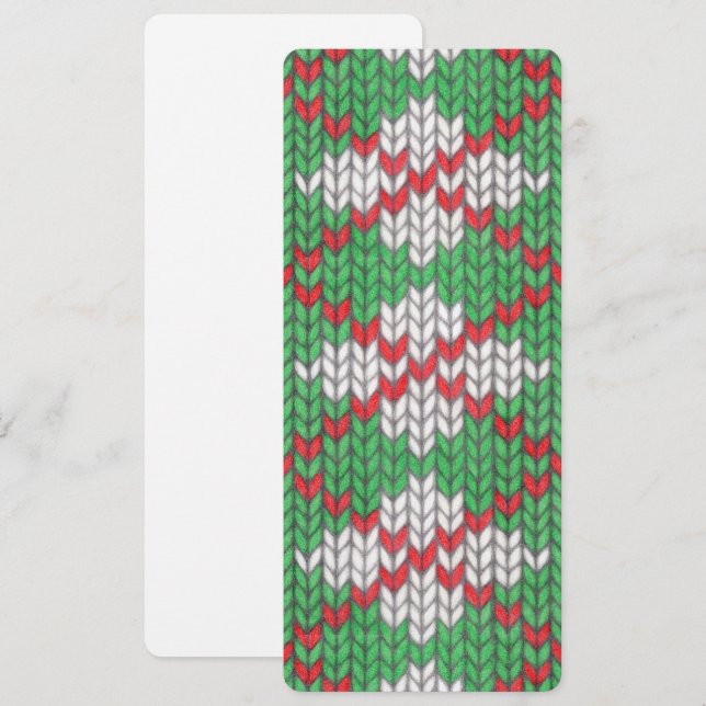 XMAS ARGYLE KNIT 4x9.25 Flat Card / Vertical (Front/Back)