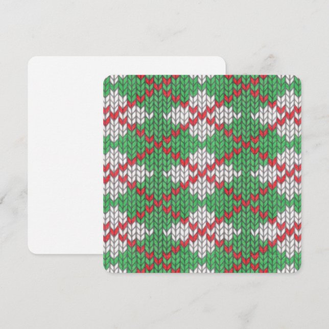 XMAS ARGYLE KNIT 5.25" Square Flat Card (Front/Back)
