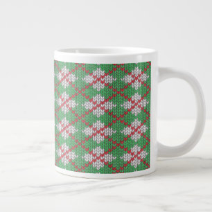 XMAS ARGYLE KNIT Big White Mug
