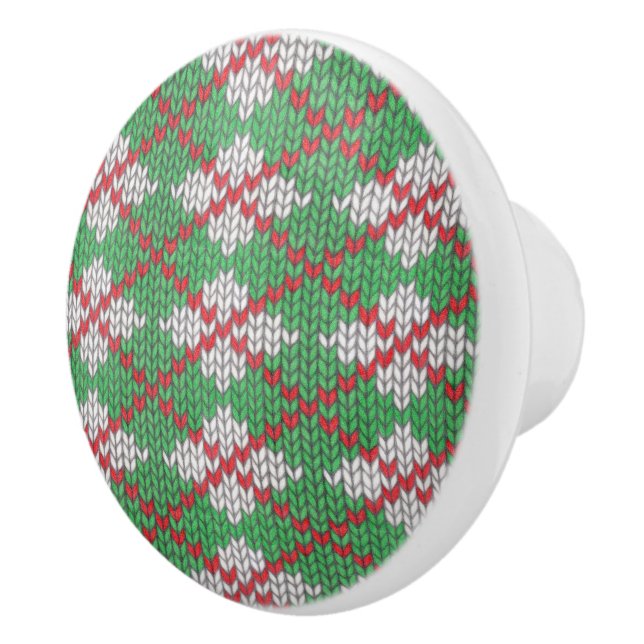 XMAS ARGYLE KNIT Ceramic Knob (Right)