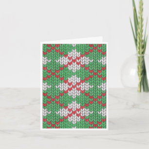 XMAS ARGYLE KNIT Christmas Note Card / Vertical