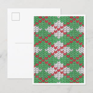XMAS ARGYLE KNIT Postcard / Vertical